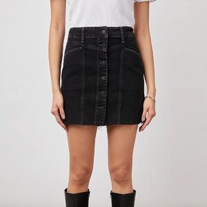 Rails Canyon Skirt - Inked Raw Hem Denim - 26